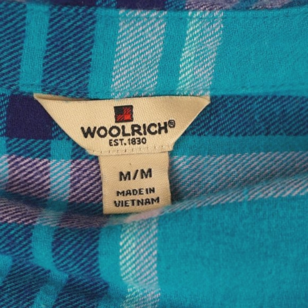 Woolrich Teal and Pink Plaid Shirt Size‎ Medium - Picture 8 of 9